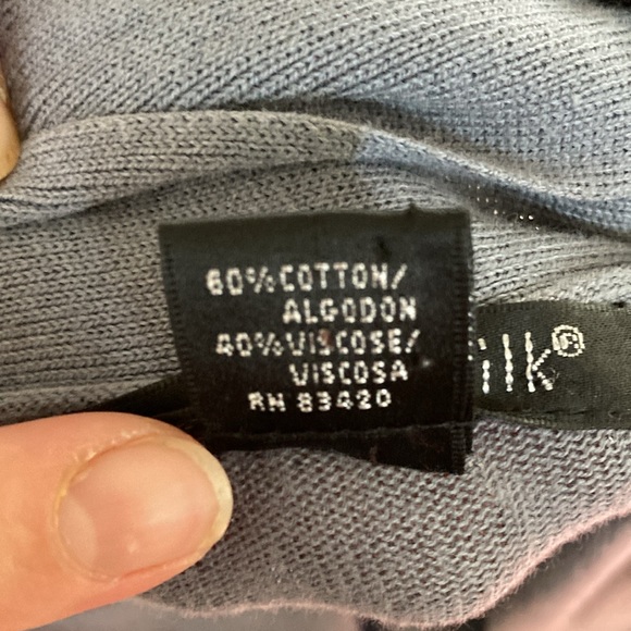 August silk slate blue open front draped sweater - Picture 5 of 5